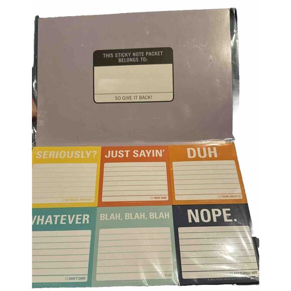 Clever Sticky Notes Tell It Like It Is Seriously Just Saying Duh Knock Knock NEW - Picture 2 of 5